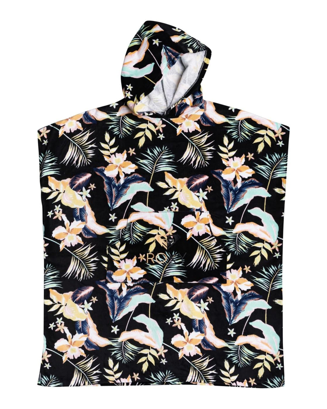 Roxy Stay Magical Printed - Surf-Poncho-Handtuch mit Kapuze für Frauen, Baumwolle,Schwarz Einheitsgr