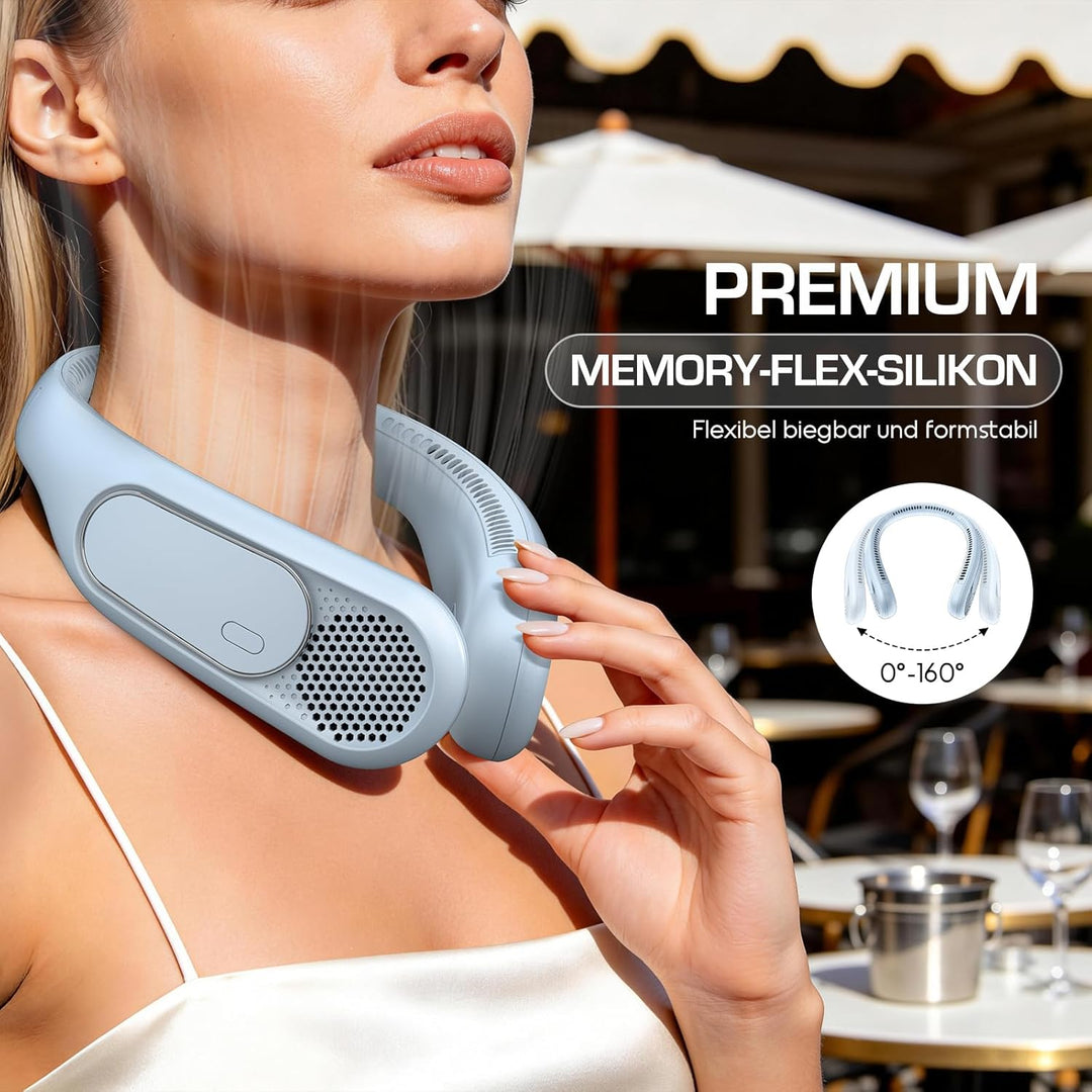 Nackenventilator 6000mAh | Ventilator Hals Hängend, Tragbarer, 4 Geschwindigkeiten, Freihändiger, fü