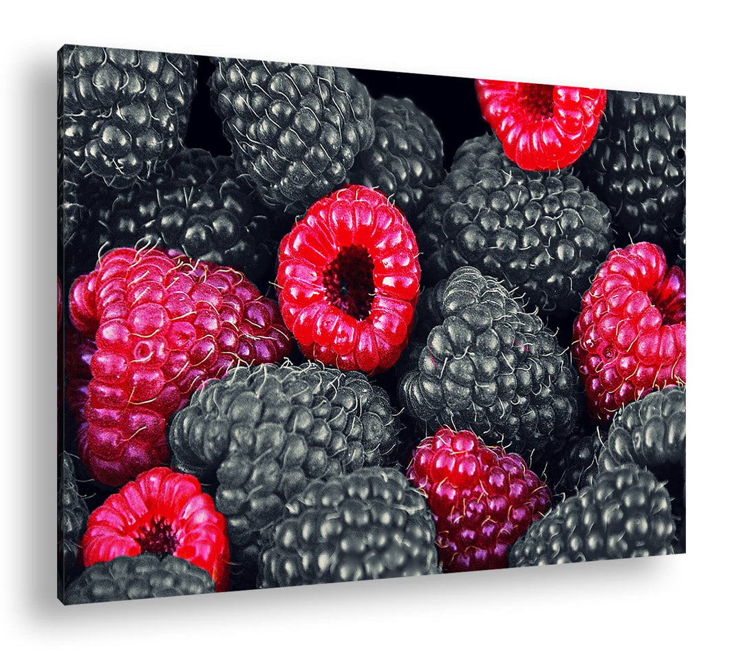 deyoli Himbeeren und Früchte im Format: 80x60 als Leinwandbild, Motiv fertig gerahmt auf Echtholzrah