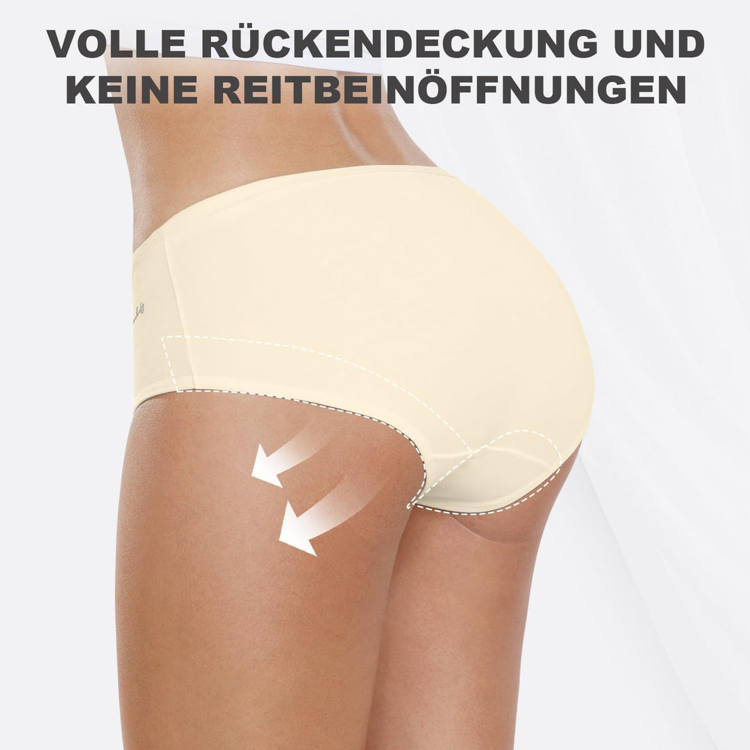 coskefy Unterhosen Damen, 6er Pack Slips Damen Baumwolle, Bequeme Frauen Unterwäsche, Atmungsaktiv P
