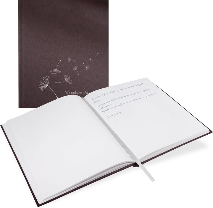 Gedenkbuch Beerdigung in mocca braun | Prägung "In stiller Trauer" | wattiertes Hardcover | Format 2