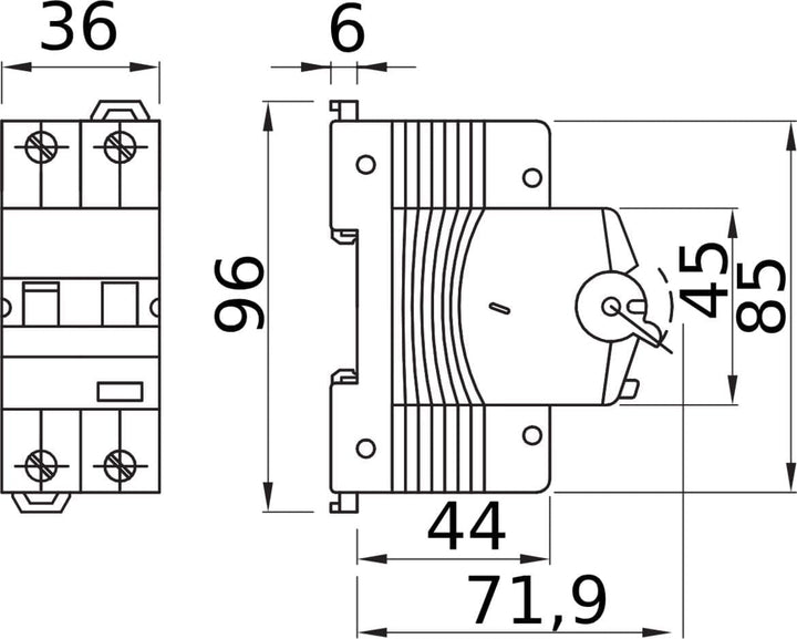 MDC60 FI/LS B16/0.03A 1P+N A 6KA 2TE