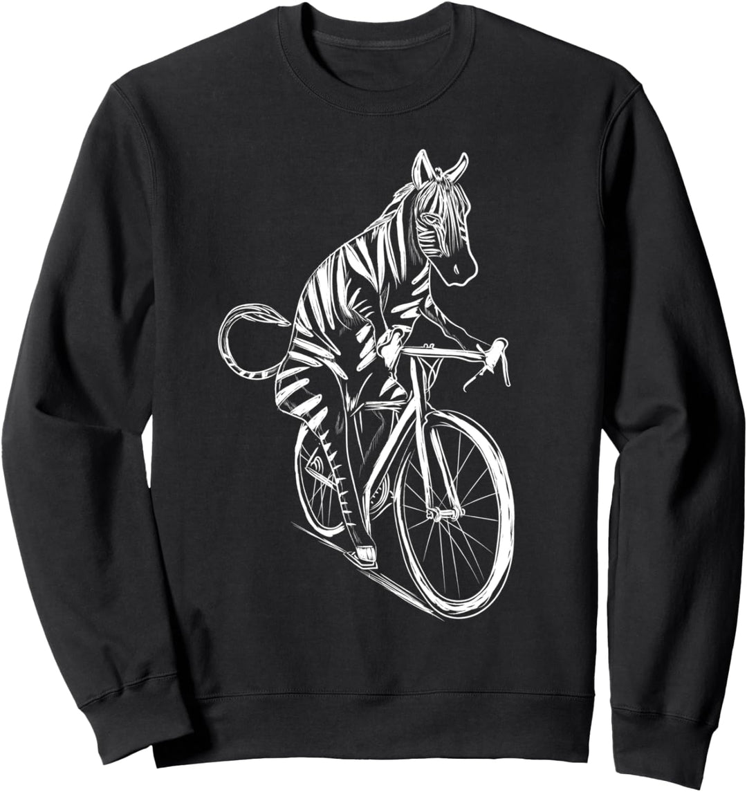 Radfahrendes Zebra Fahrrad Kleidung Radfahrer Geschenk Zebra Sweatshirt