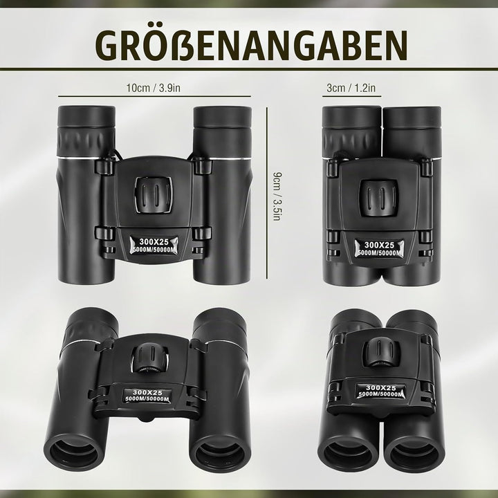 300x25 Ferngläser für Erwachsene und Kinder, Fernglas mit hoher Leistung und klarer Sicht, Mini-Tasc