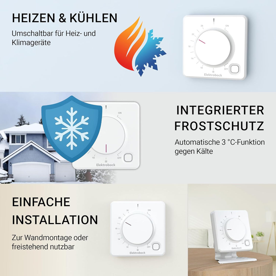 Elektrobock Funk Raumthermostat, BPT012, 158 x 181 x 62 mm