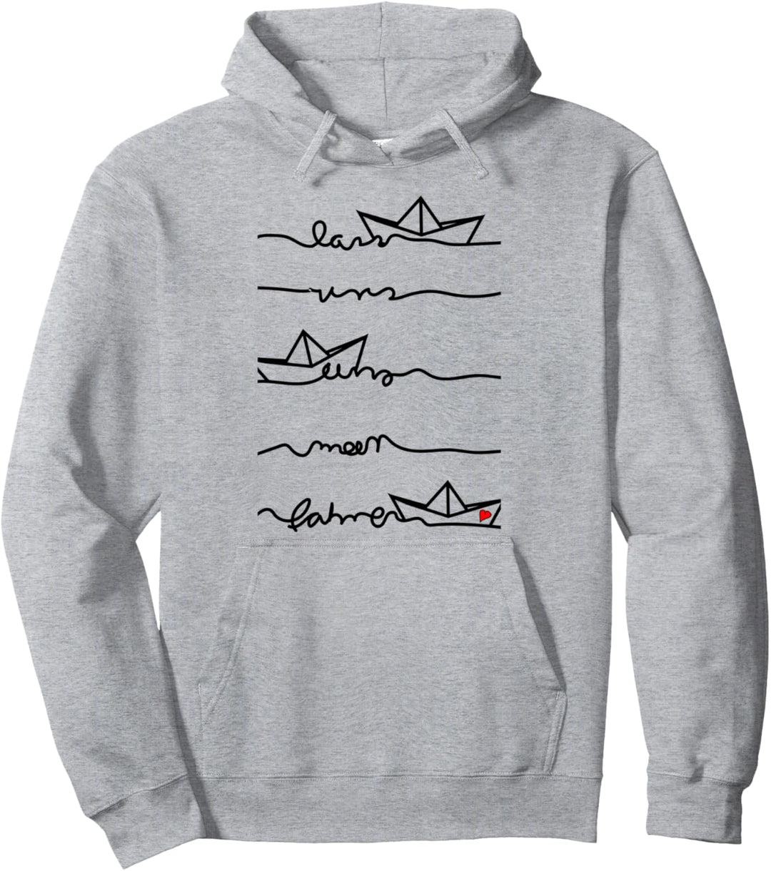 Papierschiff Papierboot Urlaub Meer Reisen Pullover Hoodie