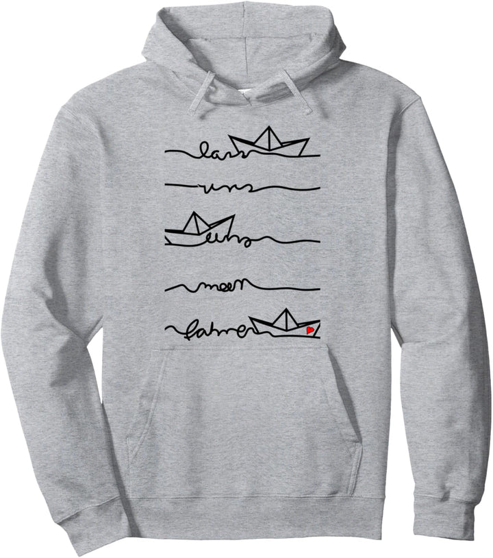 Papierschiff Papierboot Urlaub Meer Reisen Pullover Hoodie