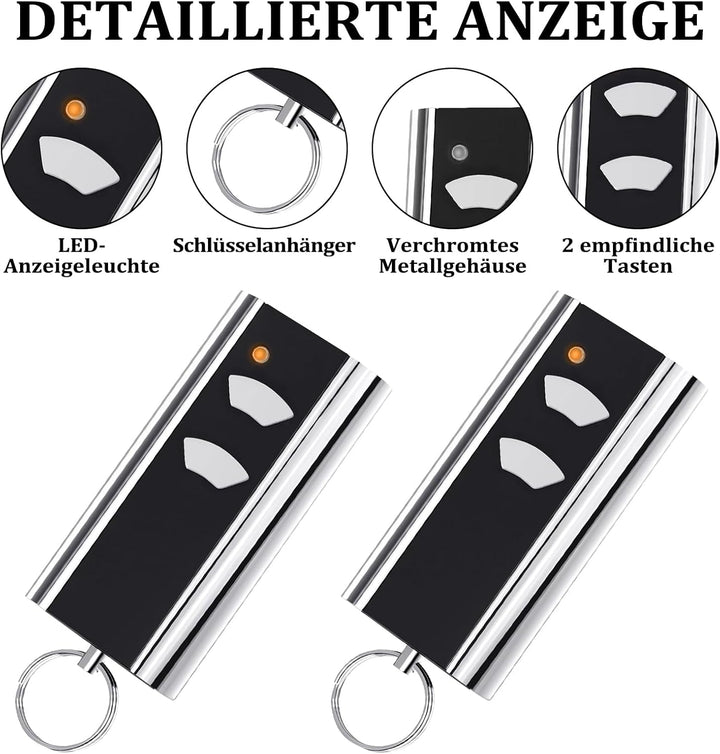 2 Stück Handsender Kompatibel mit Normstahl,Garagentoröffner,Passend für Normstahl Entrematic RCU 43