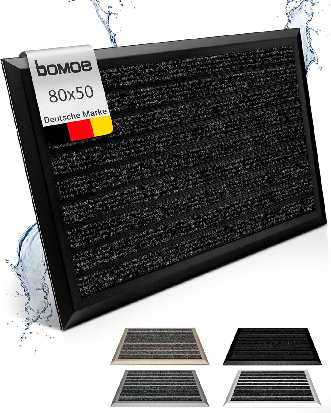 bomoe Fussabtreter Aussenbereich 50x80 cm rutschfest Rostfrei AluGant Haustür Fussabtreter Aussen Sc