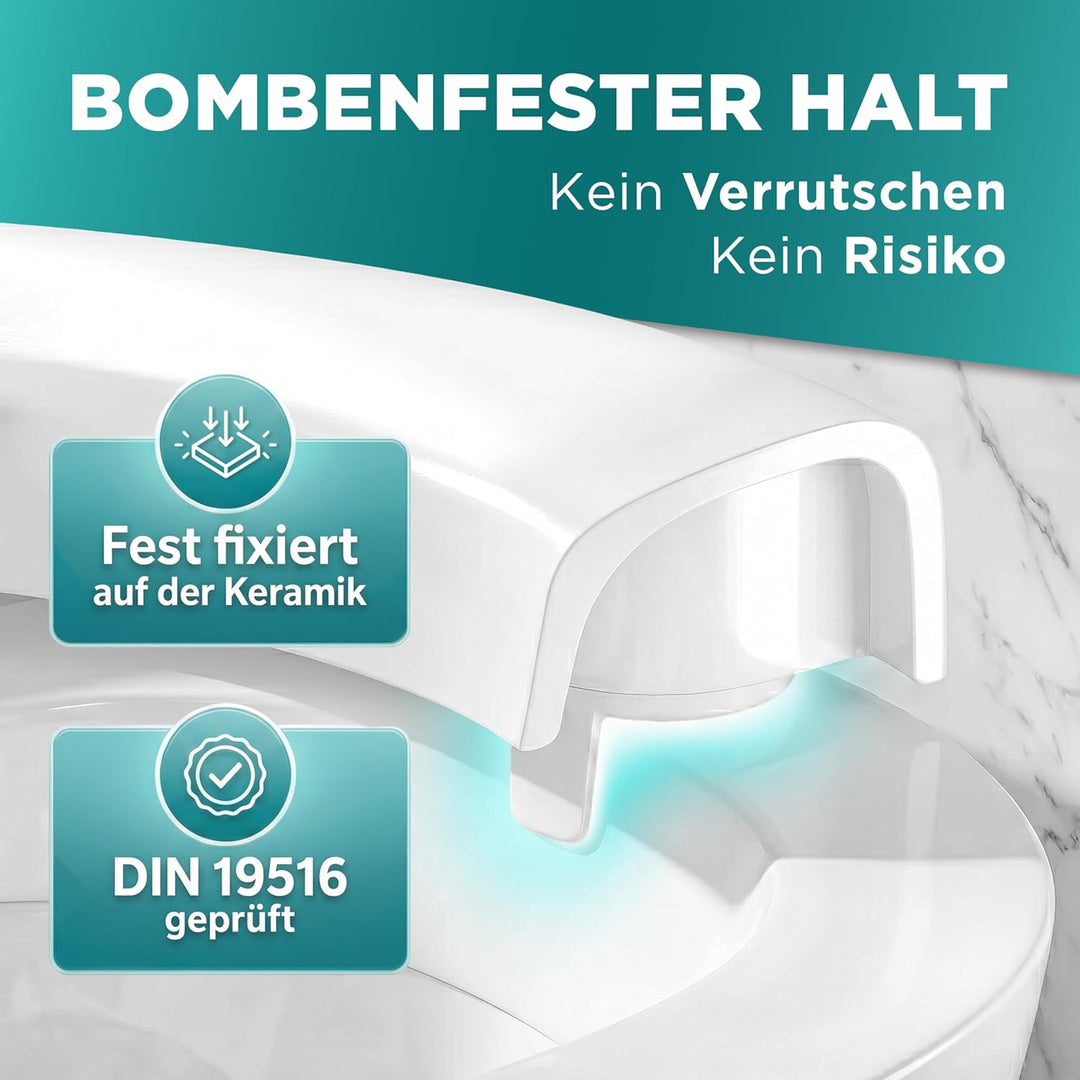 WC Sitzerhöhung 7,5cm inkl. Absenkautomatik für bequemes Sitzen & Aufstehen | Erhöhter Toilettensitz
