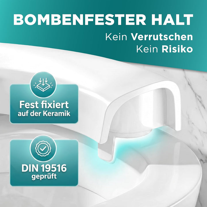 WC Sitzerhöhung 7,5cm inkl. Absenkautomatik für bequemes Sitzen & Aufstehen | Erhöhter Toilettensitz
