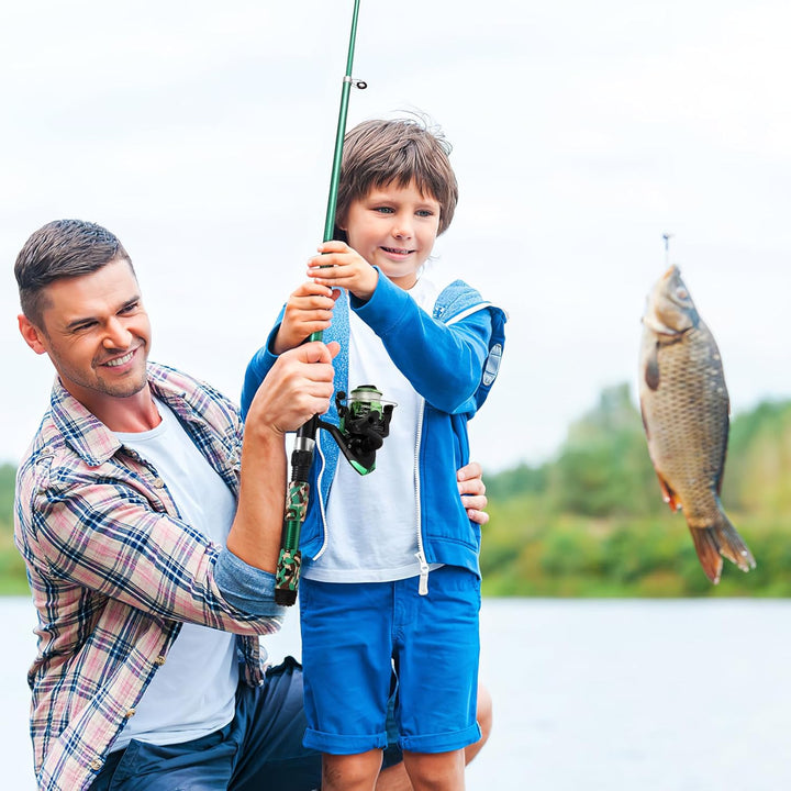 Angelset für Kinder, 3-10 Jahren Angelrute Set Kinder mit Angelrolle und Köder Set, 1.8m Kinderangel