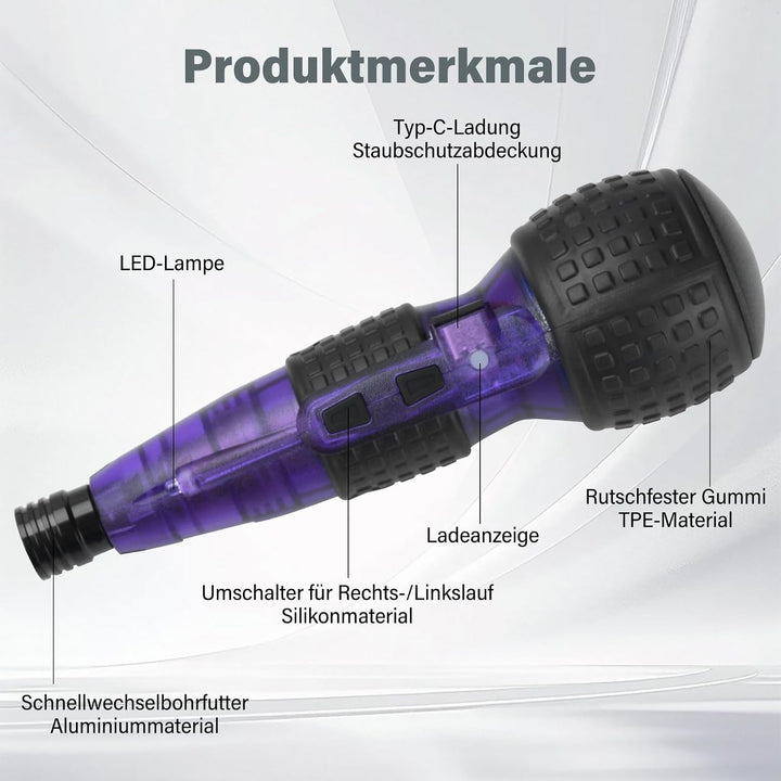 Akku Schraubendreher Elektrischer Stabschrauber Set, 3.6V Elektro Schraubendreher Mini Akkuschrauber