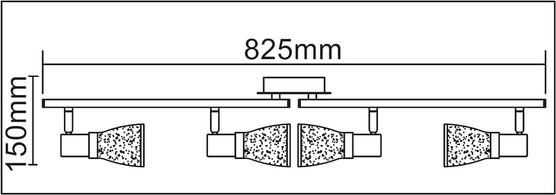 Trango 4-flammig 1007-48 LED Deckenleuchte - Chrom-Optik gebürstet *FREYA* inkl. 4x E14 LED Leuchtmi