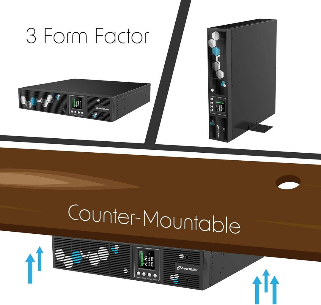 PowerWalker VI 1000 RLP Line-Interactive, 1 kVA 900 Watt, C14 In, 8 x IEC, (1 kVA 900, C14 In, 8 x I