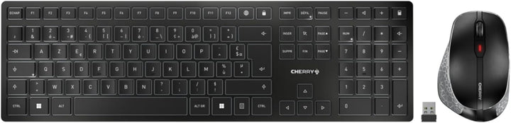 CHERRY DW 9500 Slim, kabelloses Tastatur- und Maus-Set, Französisches Layout (AZERTY), Bluetooth- od