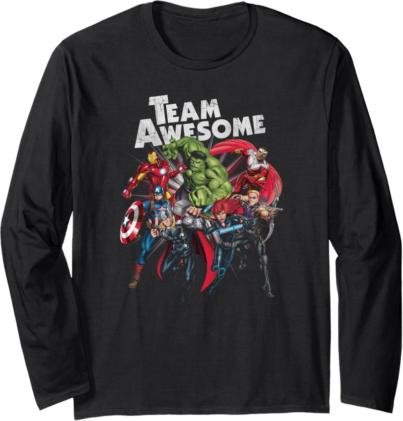 Marvel The Avengers Team Awesome Group Shot Poster Langarmshirt