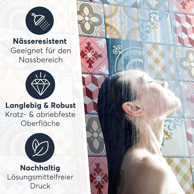 40 Stück Fliesenfolie für Bad und Küche 20x20 cm - Klebefliesen, Mosaikfliesen - Klebefolie Fliesen