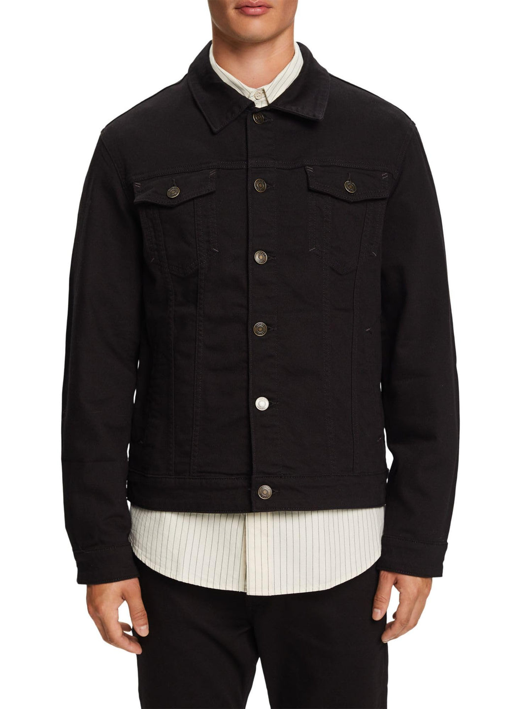 ESPRIT Truckerjacke aus Baumwolle XS Black Rinse, XS Black Rinse
