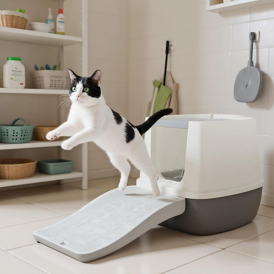 Rampe Für Die Katzentoilette,Höhenverstellbare Treppe Für Die Abfallsammlung Von Haustierkätzchen -
