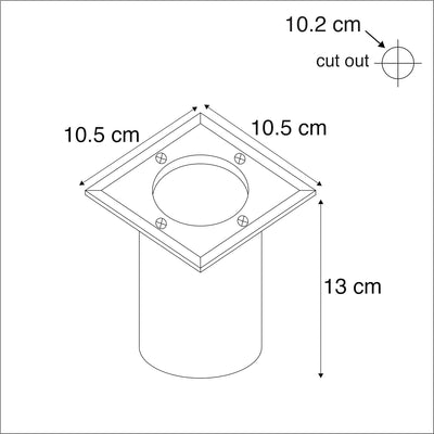 Qazqa - Modern Bodeneinbaustrahler für aussen Edelstahl I nickel matt gebürstet 10,5 cm IP65 - Basic