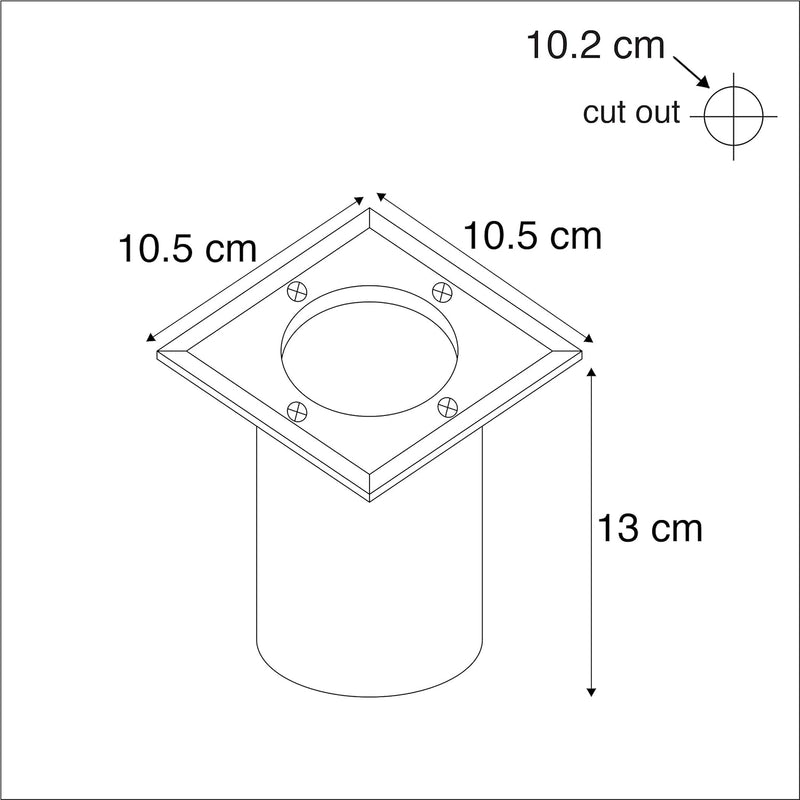 Qazqa - Modern Bodeneinbaustrahler für aussen Edelstahl I nickel matt gebürstet 10,5 cm IP65 - Basic