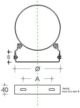Befestigungskragen, schwer, verstellbar, für Rohrleitungen (Ø 80 mm), Ø 80 mm