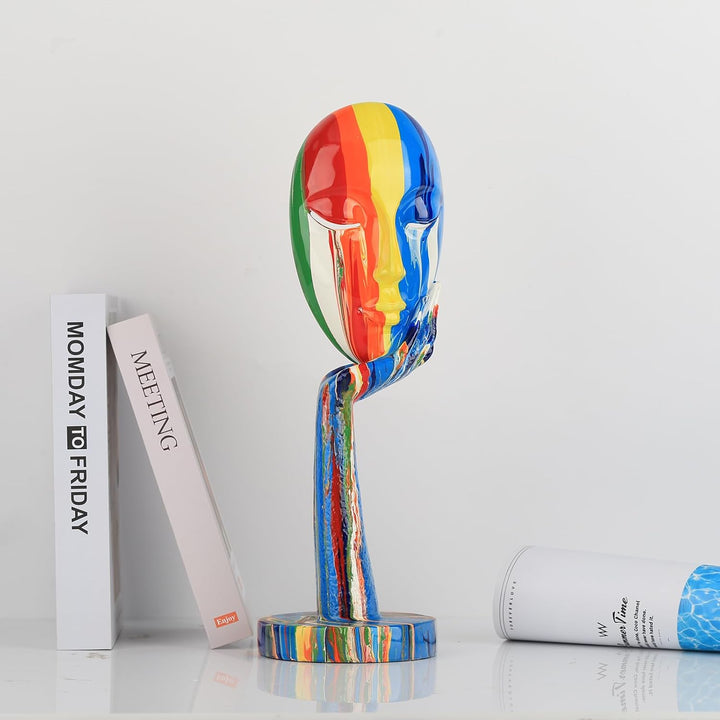 Bunte weibliche Gesichts-Kunst Statue Denker Dame Skulptur Abstrakte Figur Handwerk Dekoration Home