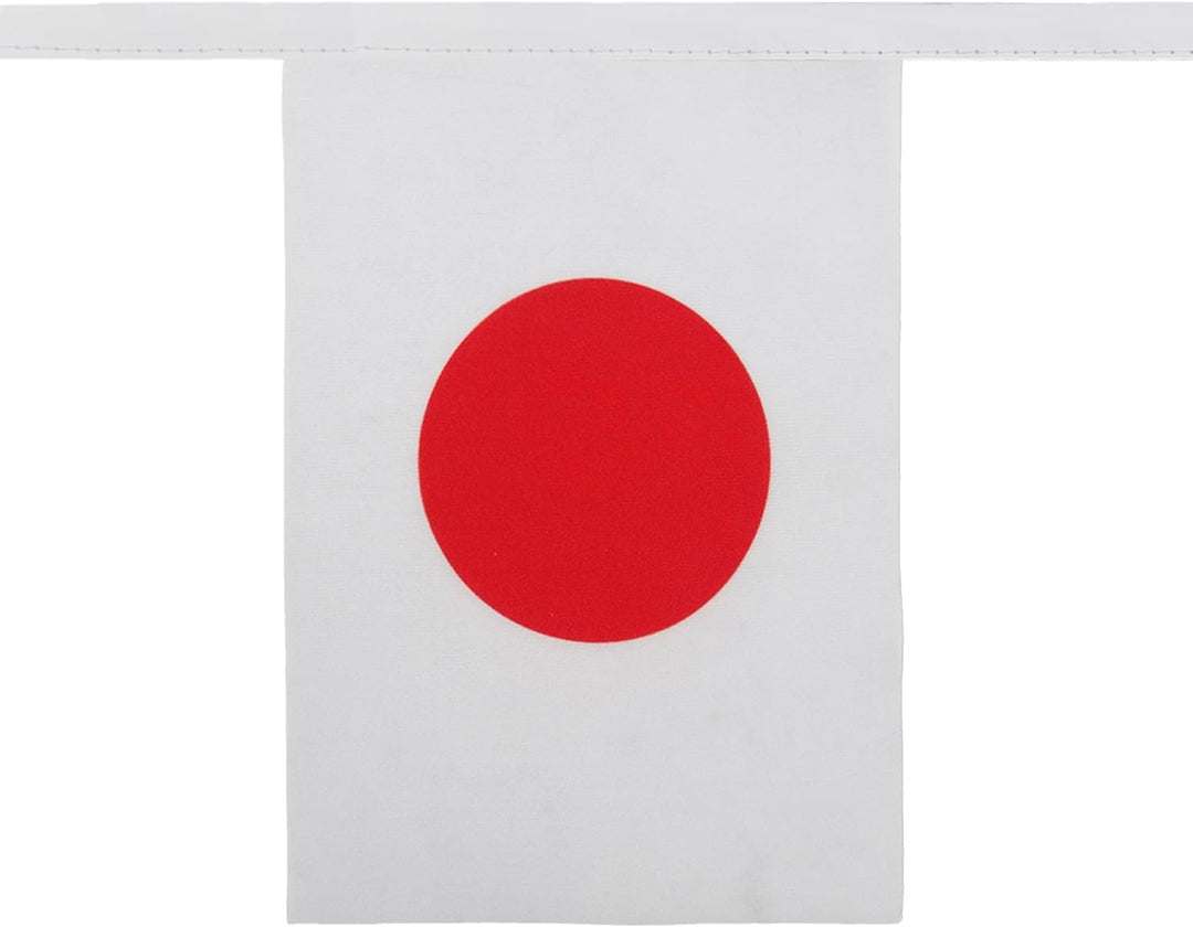 AZ FLAG FAHNENKETTE Japan 12 Meter mit 20 flaggen 45x30cm- JAPANISCHE Girlande Flaggenkette 30 x 45