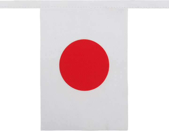 AZ FLAG FAHNENKETTE Japan 12 Meter mit 20 flaggen 45x30cm- JAPANISCHE Girlande Flaggenkette 30 x 45