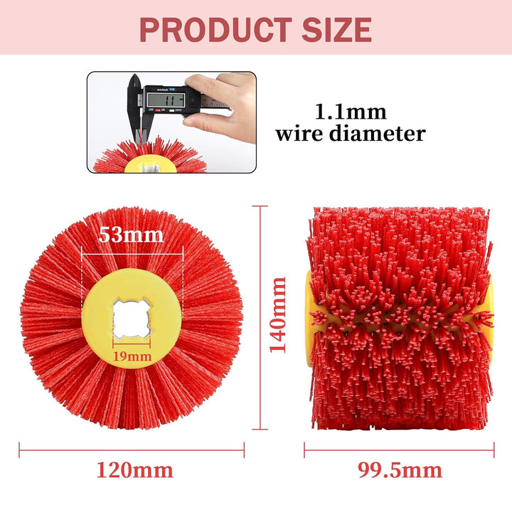 Nylonbürste #120 Körnung Schleifbürste für Satiniermaschine φ19mm Borstenbürste Satinierwalze Drahtz