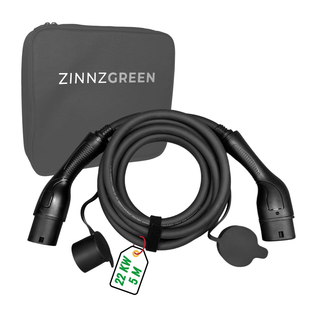 Typ2 Ladekabel 22kW & 32A für Elektroauto und Hybrid - 5m, Dreiphasen Ladekabel Typ2 auf Typ2 - IP54