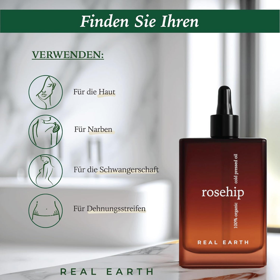 Hagebuttenöl 100% rein &amp; kaltgepresst; Heilendes, Anti-Dehnungsstreifen, Anti-Falten und regeneriere