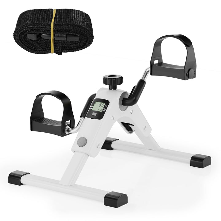 MOMODA Untertisch-Fahrradpedaltrainer mit LCD-Display, tragbarer Mini-Heimtrainer für Arm und Bein W