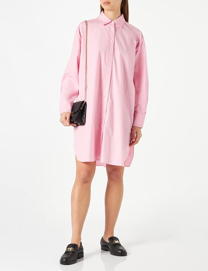 Tommy Hilfiger Damen Hemdkleider 24 Rosa (Classic Pink), 24 Rosa (Classic Pink)