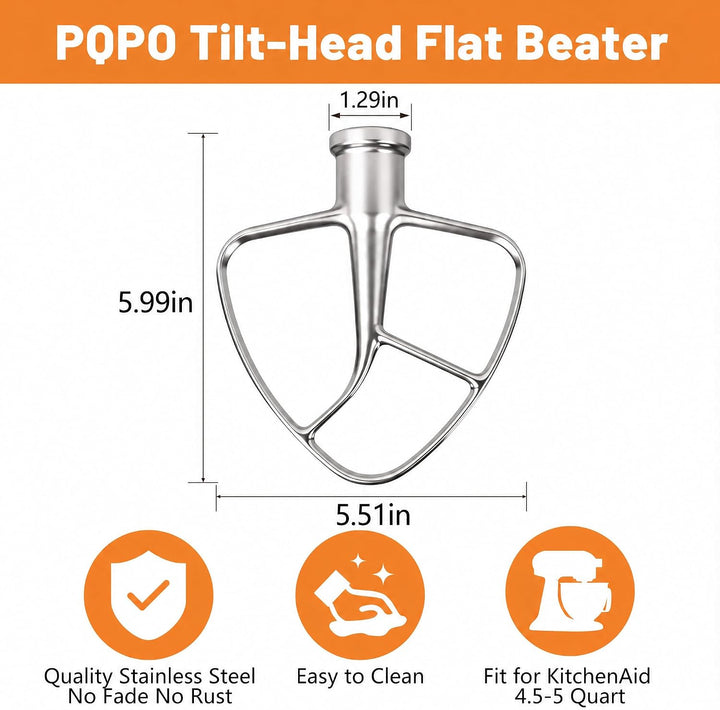 Rührbesen aus Edelstahl, kompatibel mit Kitchen Aid Standmixern mit kippbarem Kopf (4,5–5 Quart), Er