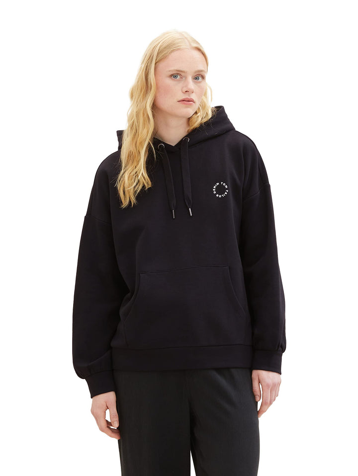 Tom Tailor Denim Damen Basic Hoodie M 14482 - Deep Black, M 14482 - Deep Black