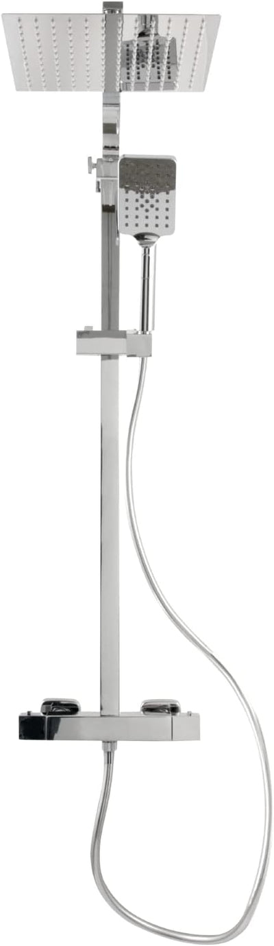 'aquaSu® Duschsystem Tela mit Thermostat-Armatur, Kopfbrause & Handbrause | Handbrause: 3-strahlig |
