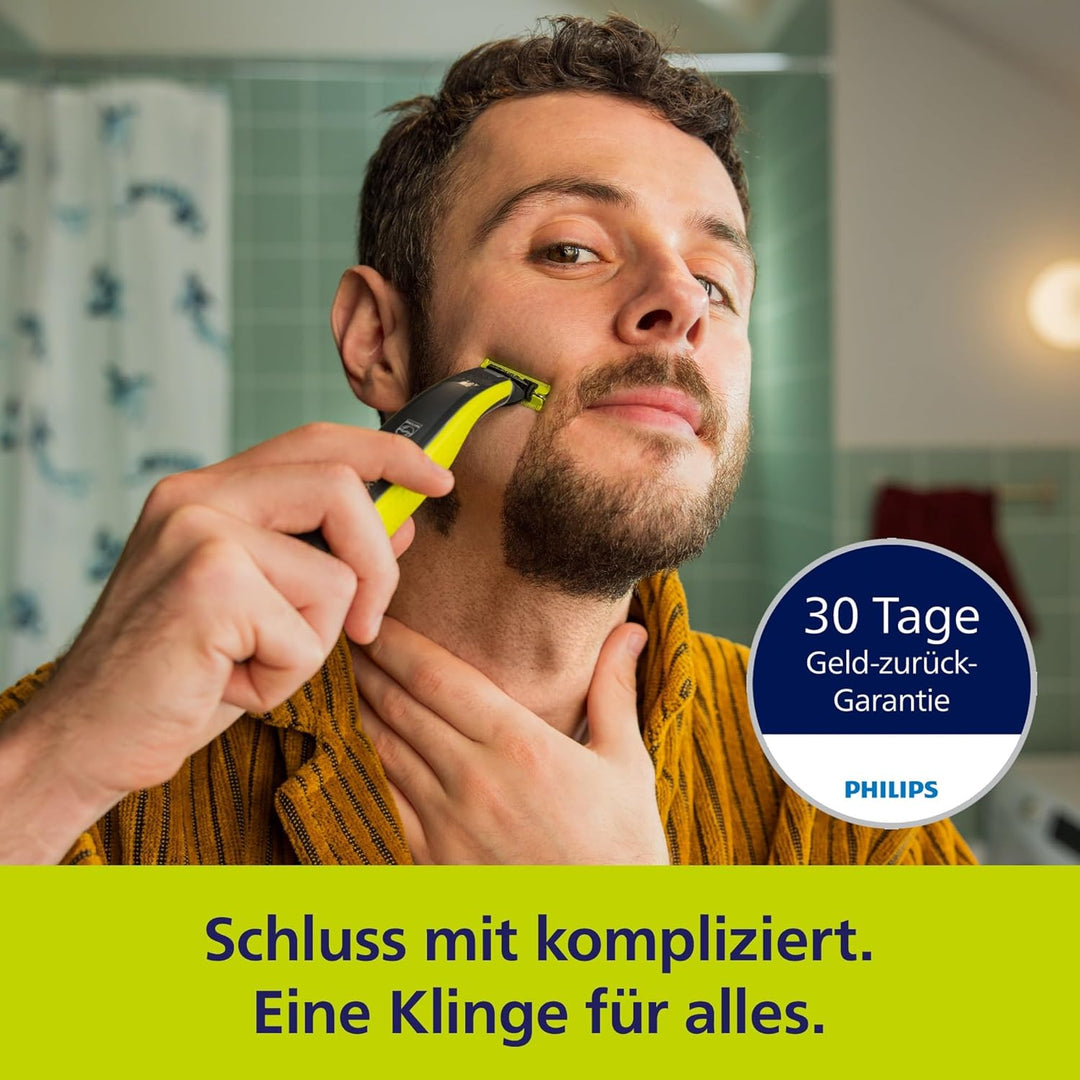PHILIPS OneBlade 360 Face - elektrischer Rasierer & Trimmer, 2x 360 Klingen, 3x Trimmaufsätze (1/3/5