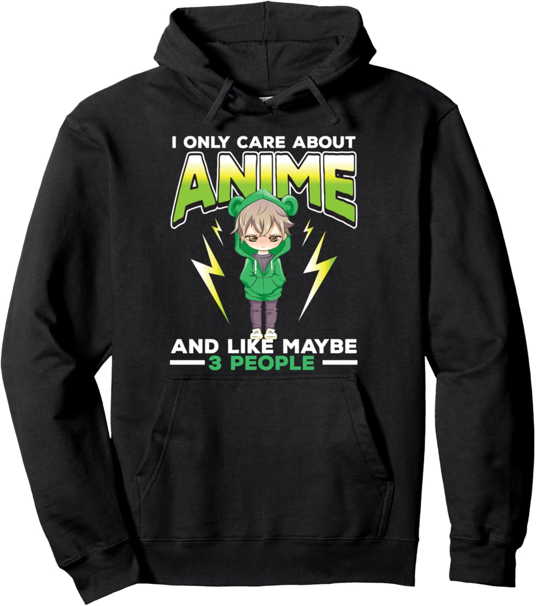 I Only Care About Anime Chibi Anime Boy Manga Otaku Pullover Hoodie