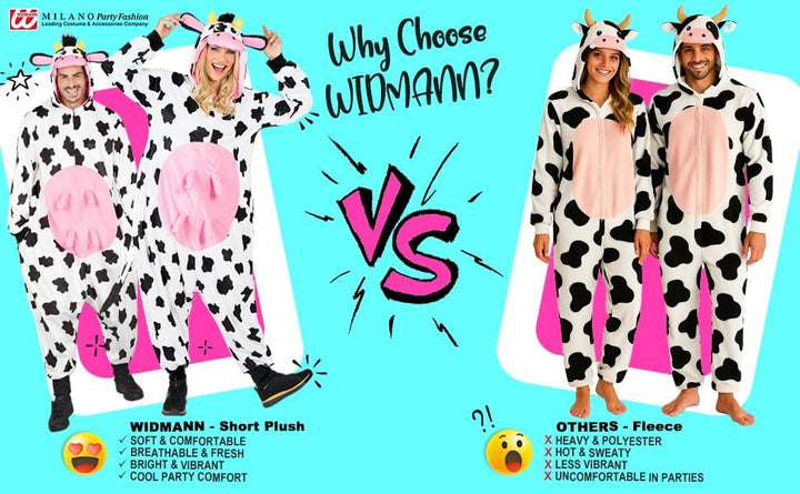 W WIDMANN MILANO Party Fashion - Tier Overall für Erwachsene, weicher Plüsch Jumpsuit mit Kapuze, Ti