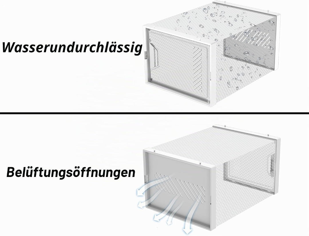 SIMPDIY Schuhboxen Stapelbar Transparent, 24er Pack Schuhkarton, Schuhaufbewahrung mit Deckel für Tu