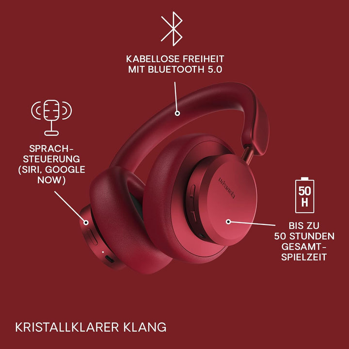 Urbanista Miami Over Ear Kopfhörer Bluetooth mit Active Noise Cancelling, Kopfhörer kabellos, 50 Std