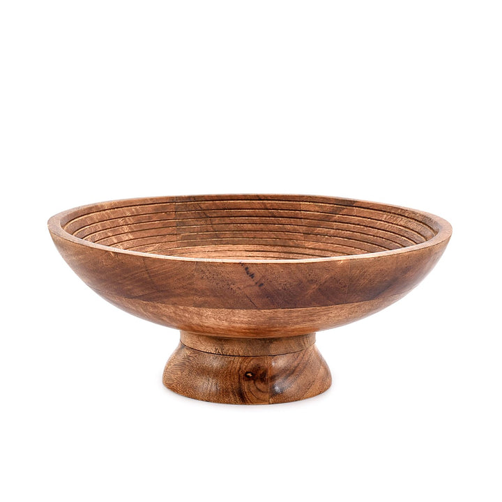Obstschale aus Mangoholz, runde Servierschale für Obst, Dessertplatte, Tablett, Küche, Esszimmer, Ob