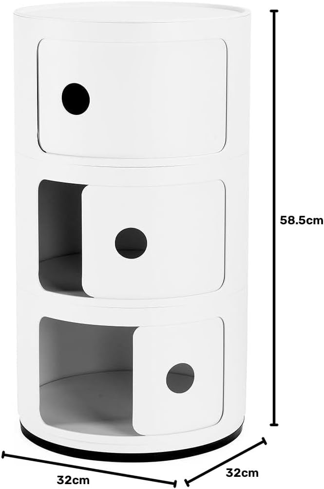 Kartell Componibili Recycled, Container 3-fächer, Mattweiss 3-fächer Recycled Mattweiss, 3-fächer Re