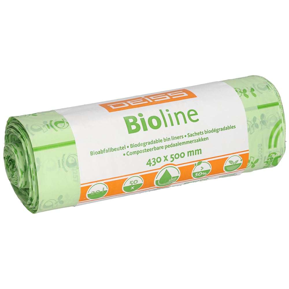 Bio-Müllbeutel DEISS 18 L, kompostierbar, 500 St. 18 L - 10 Rollen, 18 L - 10 Rollen