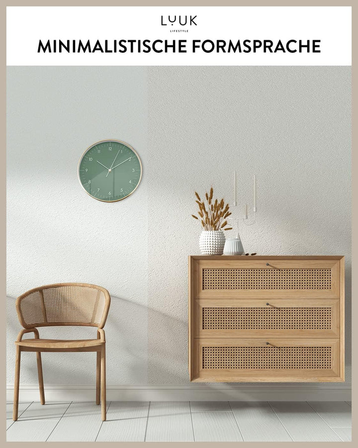 LUUK LIFESTYLE Grosse Wanduhr in nordischem Design, Deko für Küche, Kinderzimmer, Wohnzimmer, Badezi