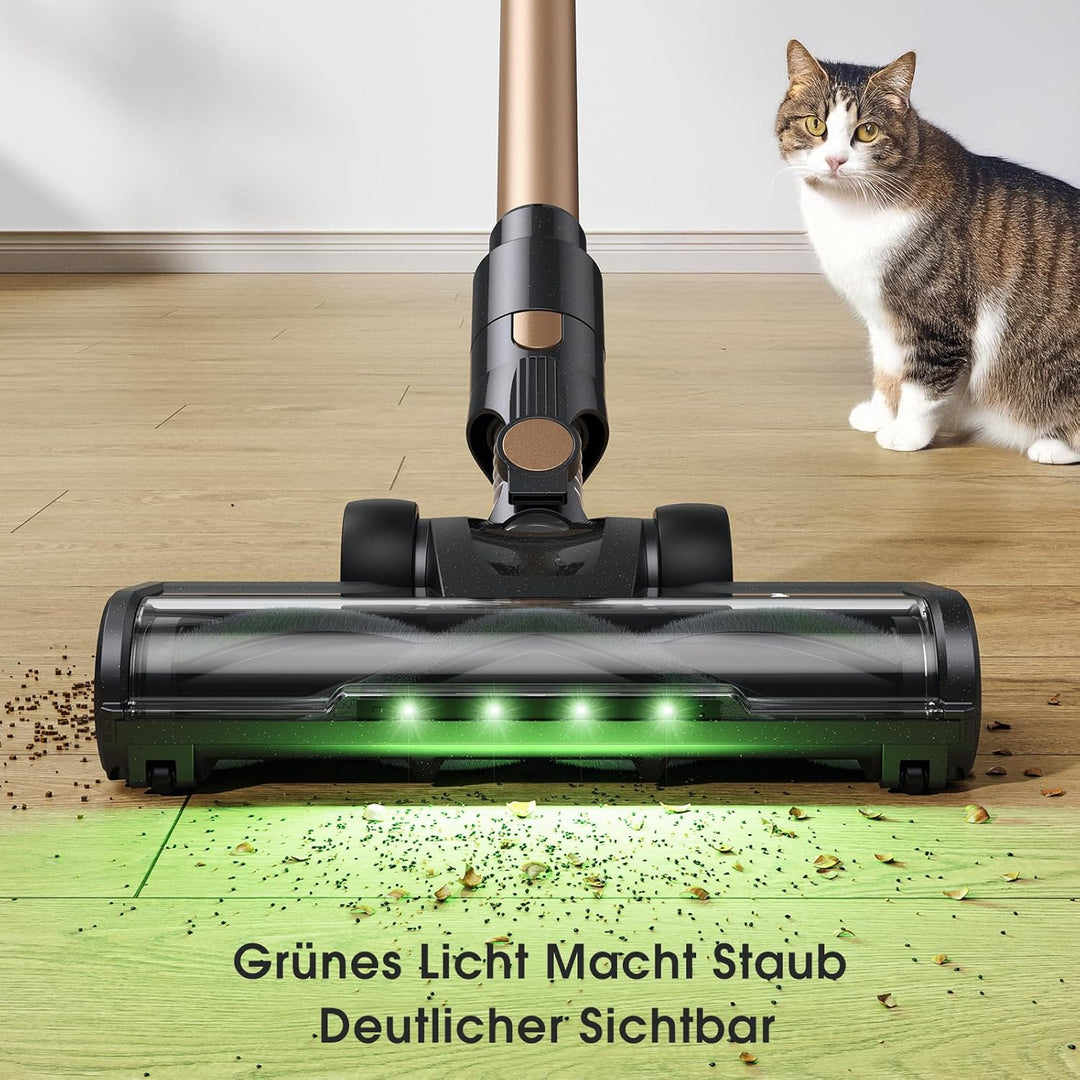Lubluelu Kabelloser Akku Staubsauger 45kPa, 450W Leistungsstarker Motor, Leicht & Geräuscharm mit LE
