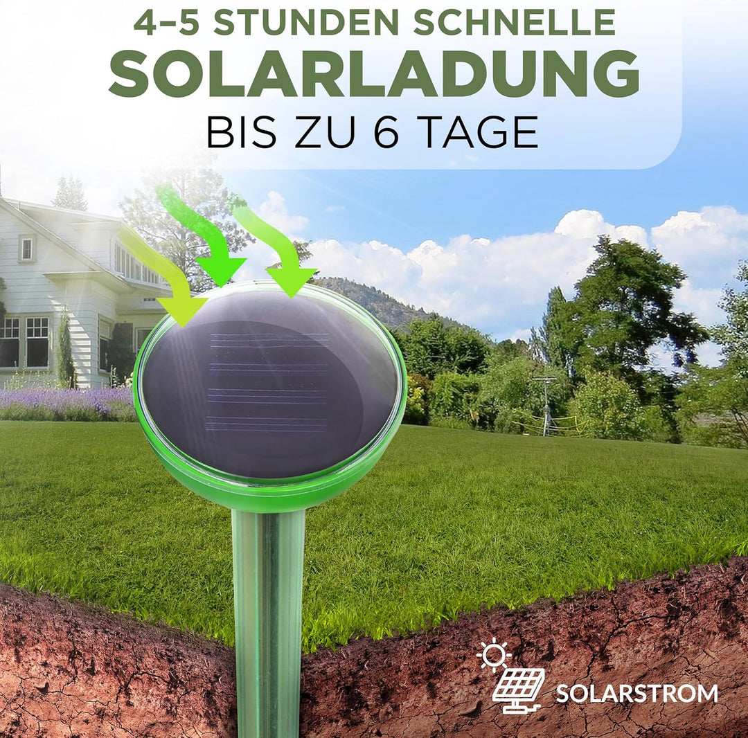 ISOTRONIC Solar Maulwurfvertreiber | gegen Bodentiere wie Maulwürfe, Wühlmäuse, Ameisen, Schlangen U