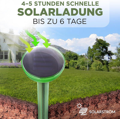 ISOTRONIC Solar Maulwurfschreck 6er Set Wühlmausfrei Wühlmausschreck Wühlmausvertreiber Wühltierfrei